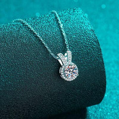 1 Carat Moissanite Rabbit Ears Shape Pendant Necklace - 808Lush