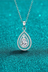 1 Carat Moissanite Teardrop Pendant Necklace - 808Lush