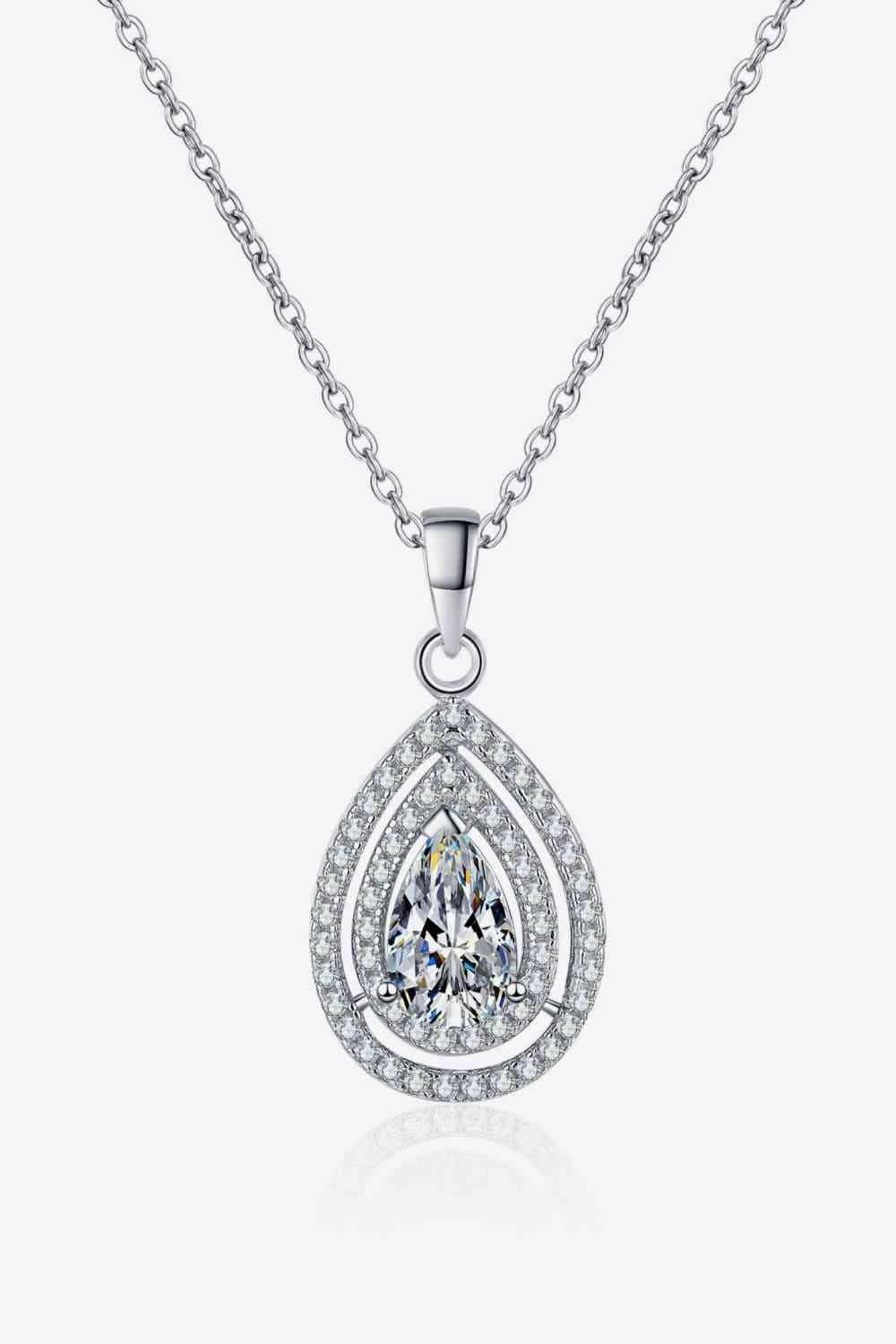 1 Carat Moissanite Teardrop Pendant Necklace - 808Lush