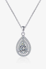 1 Carat Moissanite Teardrop Pendant Necklace - 808Lush