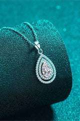 1 Carat Moissanite Teardrop Pendant Necklace - 808Lush