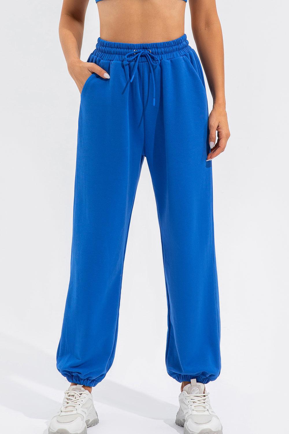 Drawstring Active Pants with Pockets - 808Lush