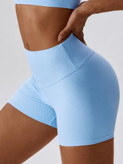 Wide Waistband Slim Fit Sports Shorts - 808Lush