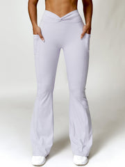 Twisted High Waist Bootcut Active Pants with Pockets - 808Lush