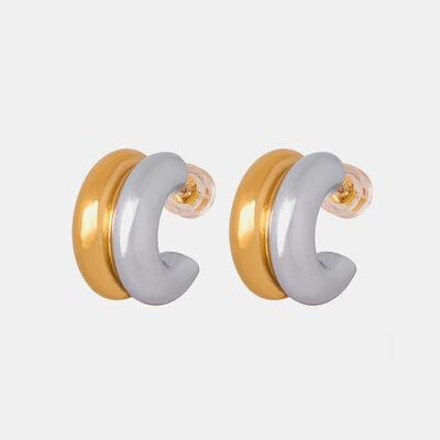 18K Gold-Plated C-Hoop Earrings - 808Lush