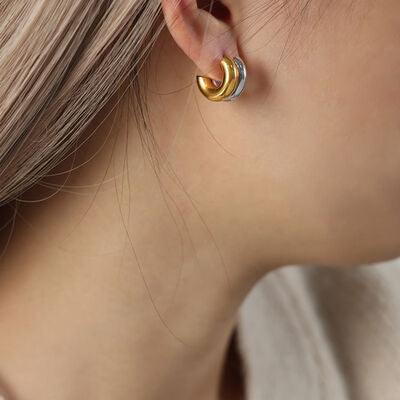 18K Gold-Plated C-Hoop Earrings - 808Lush