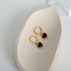 18K Gold-Plated Heart Drop Earrings - 808Lush