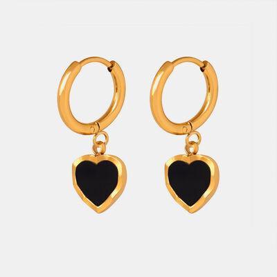 18K Gold-Plated Heart Drop Earrings - 808Lush