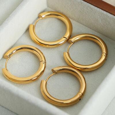 18K Gold-Plated Huggie Earrings - 808Lush