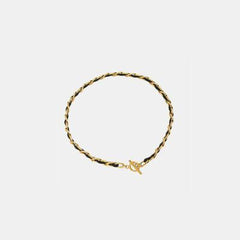 18K Gold-Plated Leather Chain Necklace - 808Lush