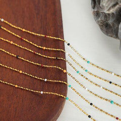 18K Gold-Plated Oil Drip Bead Necklace - 808Lush