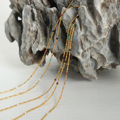 18K Gold-Plated Oil Drip Bead Necklace - 808Lush