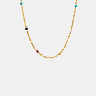 18K Gold-Plated Oil Drip Bead Necklace - 808Lush