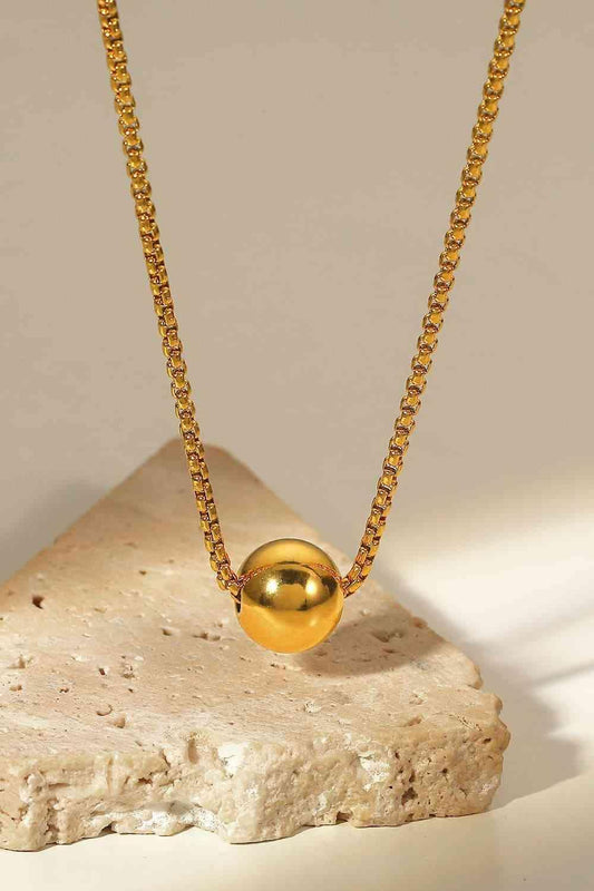 18K Gold-Plated Round Shape Pendant Necklace - 808Lush