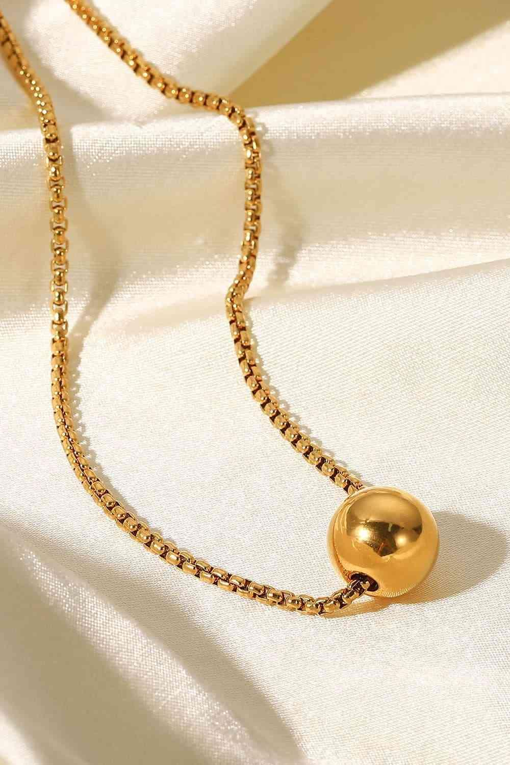 18K Gold-Plated Round Shape Pendant Necklace - 808Lush