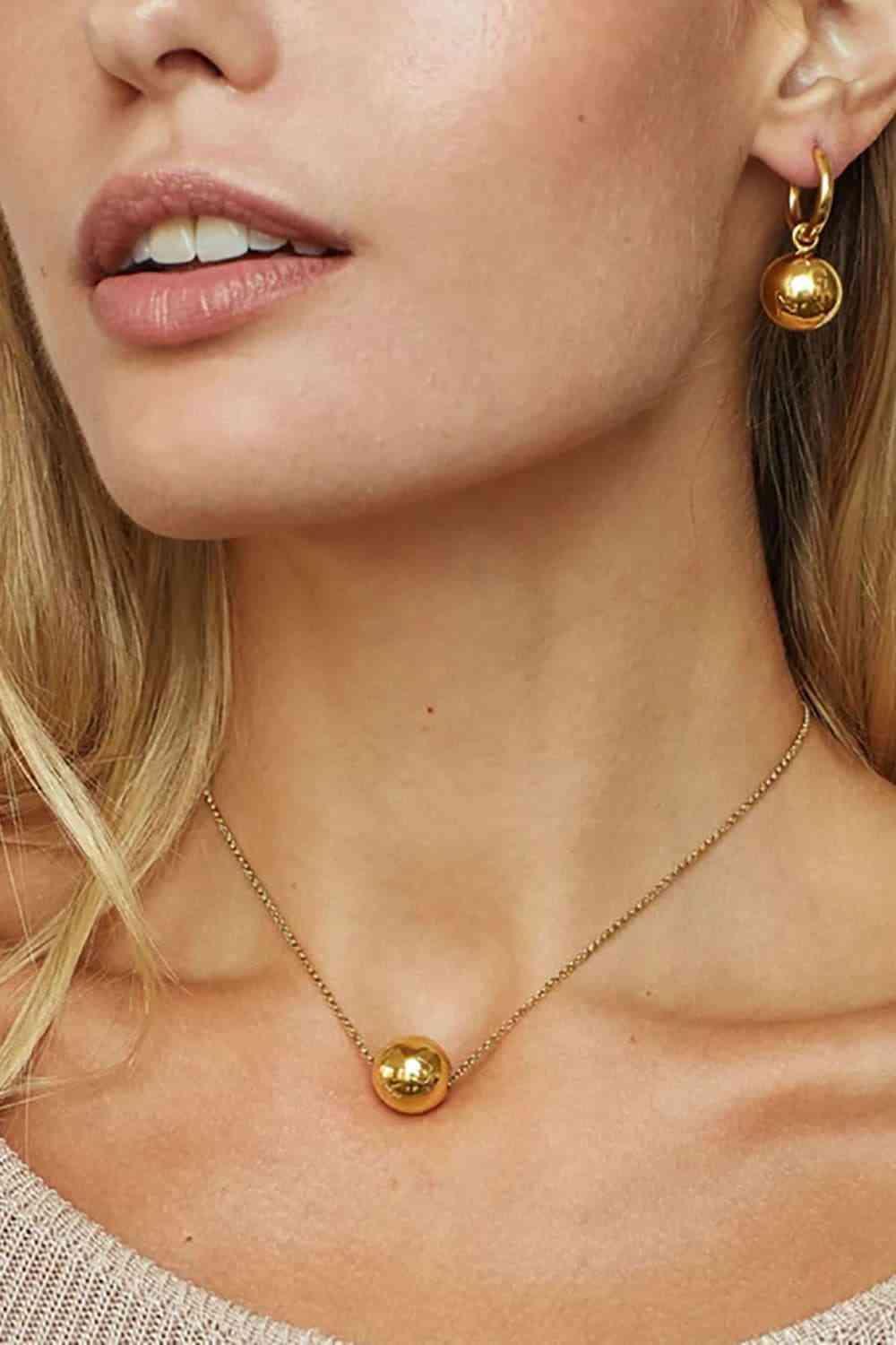 18K Gold-Plated Round Shape Pendant Necklace - 808Lush