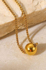 18K Gold-Plated Round Shape Pendant Necklace - 808Lush