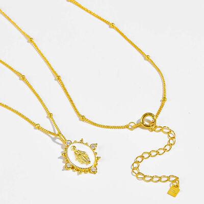 18K Gold-Plated Spring Ring Closure Pendant Necklace - 808Lush