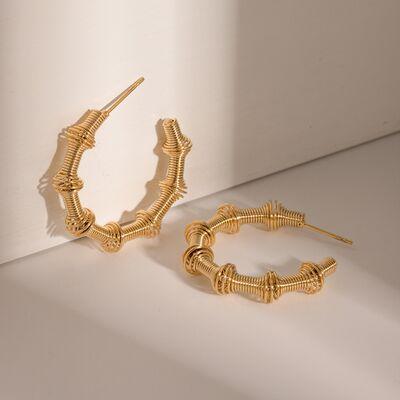 18K Gold-Plated Stainless Steel C-Hoop Earrings - 808Lush