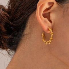 18K Gold-Plated Stainless Steel C-Hoop Earrings - 808Lush