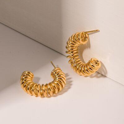 18K Gold-Plated Stainless Steel C-Hoop Earrings - 808Lush