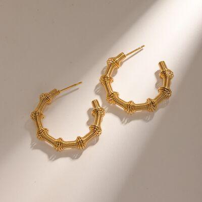 18K Gold-Plated Stainless Steel C-Hoop Earrings - 808Lush