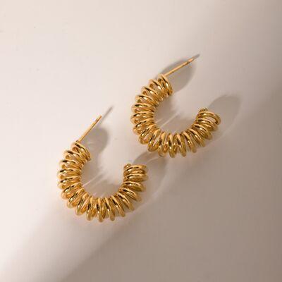 18K Gold-Plated Stainless Steel C-Hoop Earrings - 808Lush