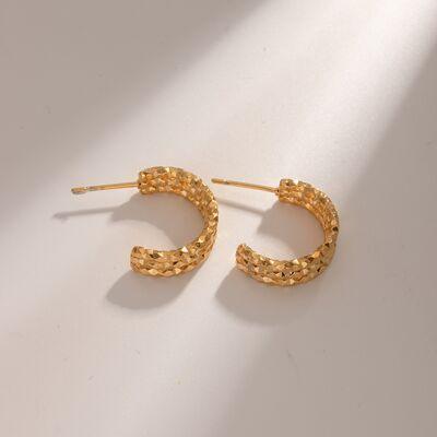 18K Gold-Plated Stainless Steel C-Hoop Earrings - 808Lush