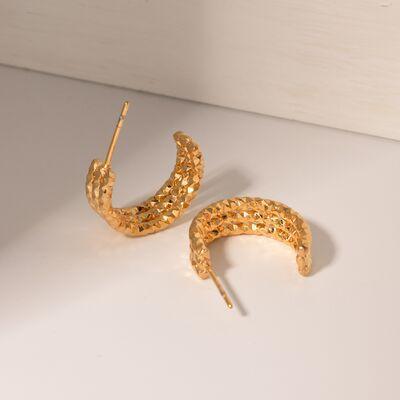 18K Gold-Plated Stainless Steel C-Hoop Earrings - 808Lush