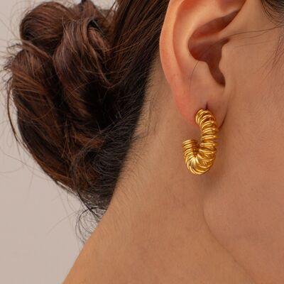 18K Gold-Plated Stainless Steel C-Hoop Earrings - 808Lush