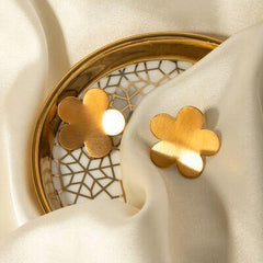 18K Gold-Plated Stainless Steel Flower Stud Earrings - 808Lush