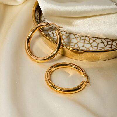 18K Gold-Plated Stainless Steel Huggie Earrings - 808Lush