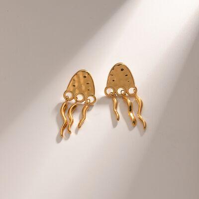 18K Gold-Plated Stainless Steel Jellyfish Earrings - 808Lush