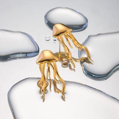 18K Gold-Plated Stainless Steel Jellyfish Earrings - 808Lush