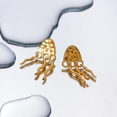 18K Gold-Plated Stainless Steel Jellyfish Earrings - 808Lush