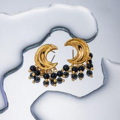 18K Gold-Plated Stainless Steel Moon Shape Earrings - 808Lush