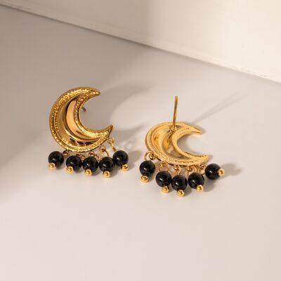 18K Gold-Plated Stainless Steel Moon Shape Earrings - 808Lush