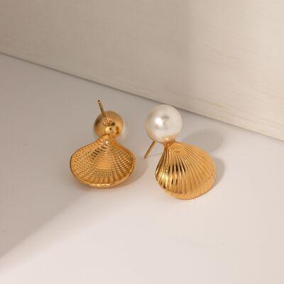 18K Gold-Plated Stainless Steel Shell Shape Earrings - 808Lush