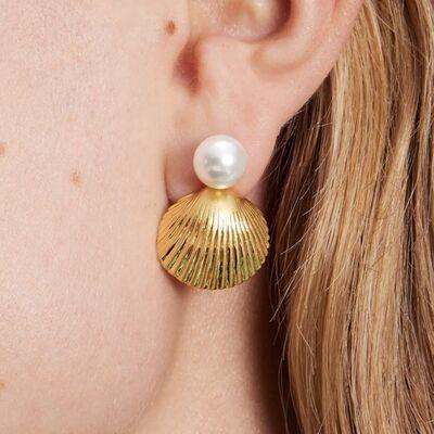 18K Gold-Plated Stainless Steel Shell Shape Earrings - 808Lush