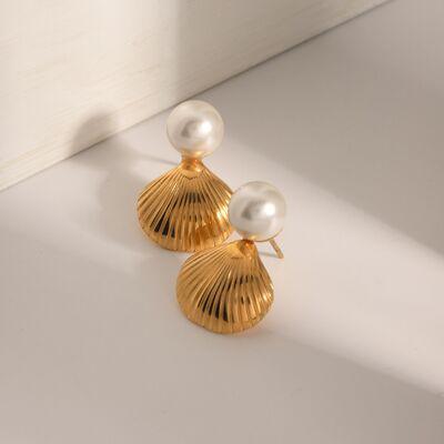 18K Gold-Plated Stainless Steel Shell Shape Earrings - 808Lush