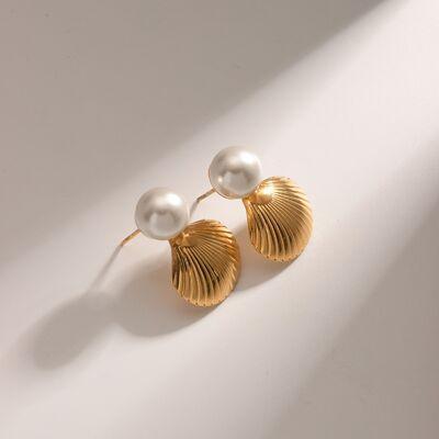 18K Gold-Plated Stainless Steel Shell Shape Earrings - 808Lush