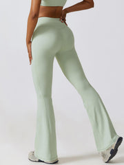 Flare Leg Active Pants with Pockets - 808Lush