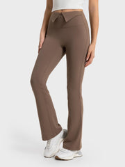 Wide Waistband Bootcut Sport Pants - 808Lush