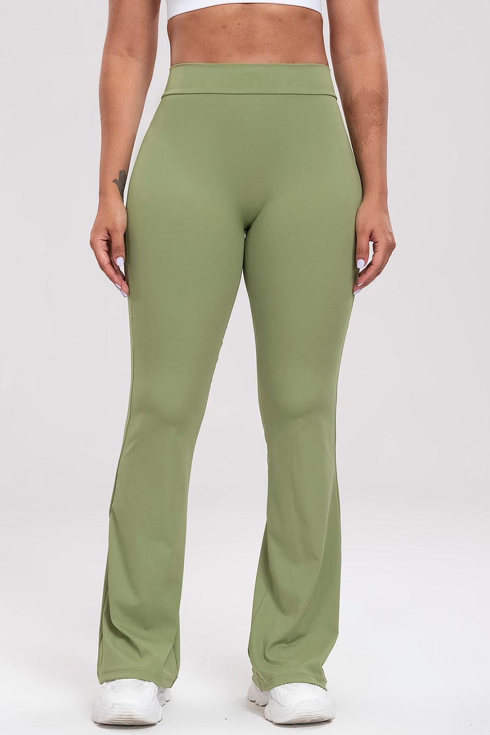 Ruched High Waist Bootcut Active Pants - 808Lush