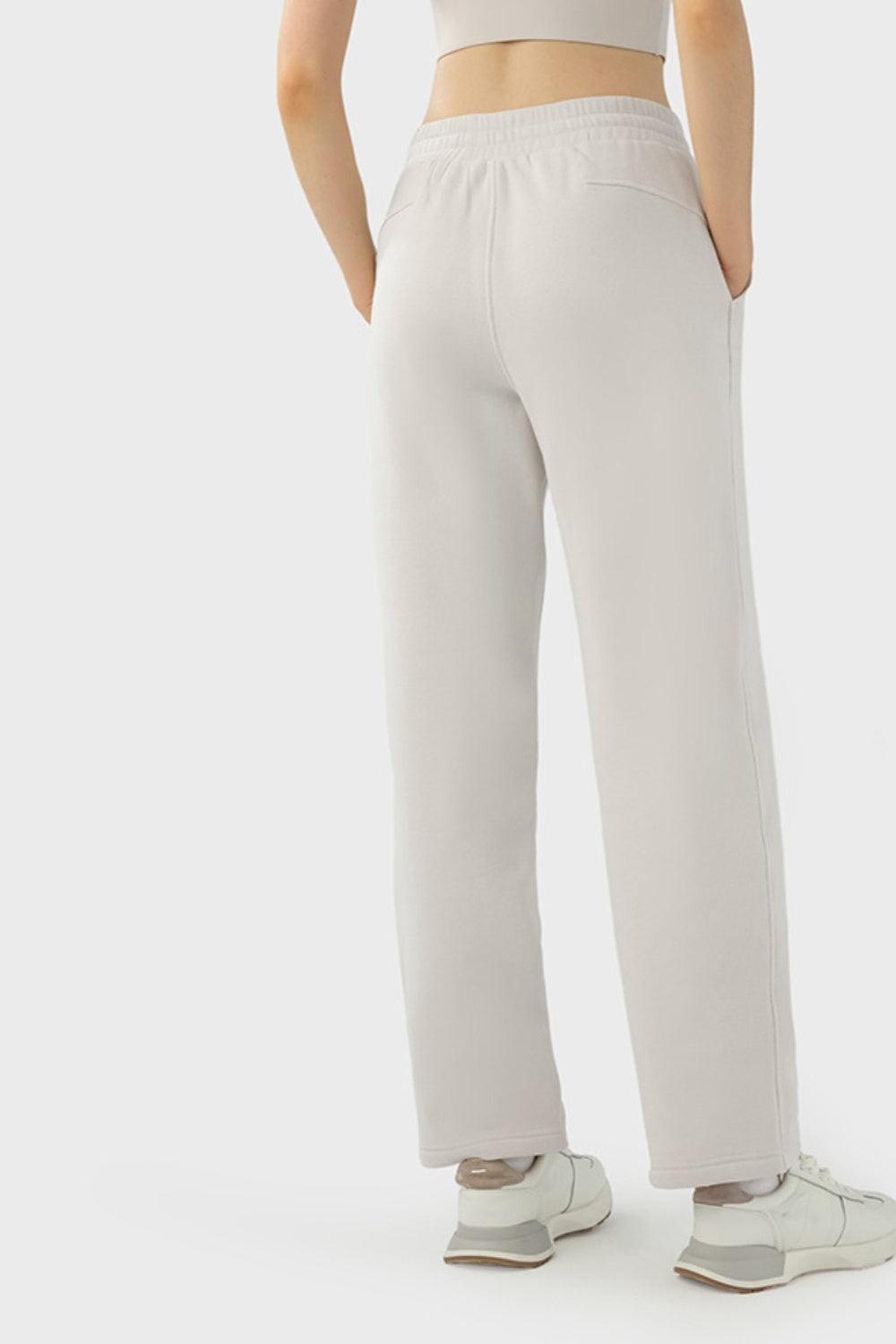 Drawstring Waist Sports Pants with Pockets - 808Lush