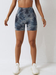 Tie Dye Wide Waistband Slim Fit Sports Shorts - 808Lush