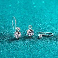 2 Carat Moissanite 925 Sterling Silver Earrings - 808Lush