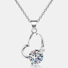 2 Carat Moissanite Heart 925 Sterling Silver Necklace - 808Lush