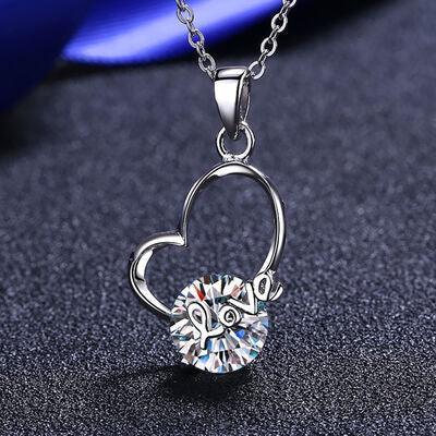 2 Carat Moissanite Heart 925 Sterling Silver Necklace - 808Lush