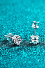 2 Carat Moissanite Rhodium-Plated Stud Earrings - 808Lush